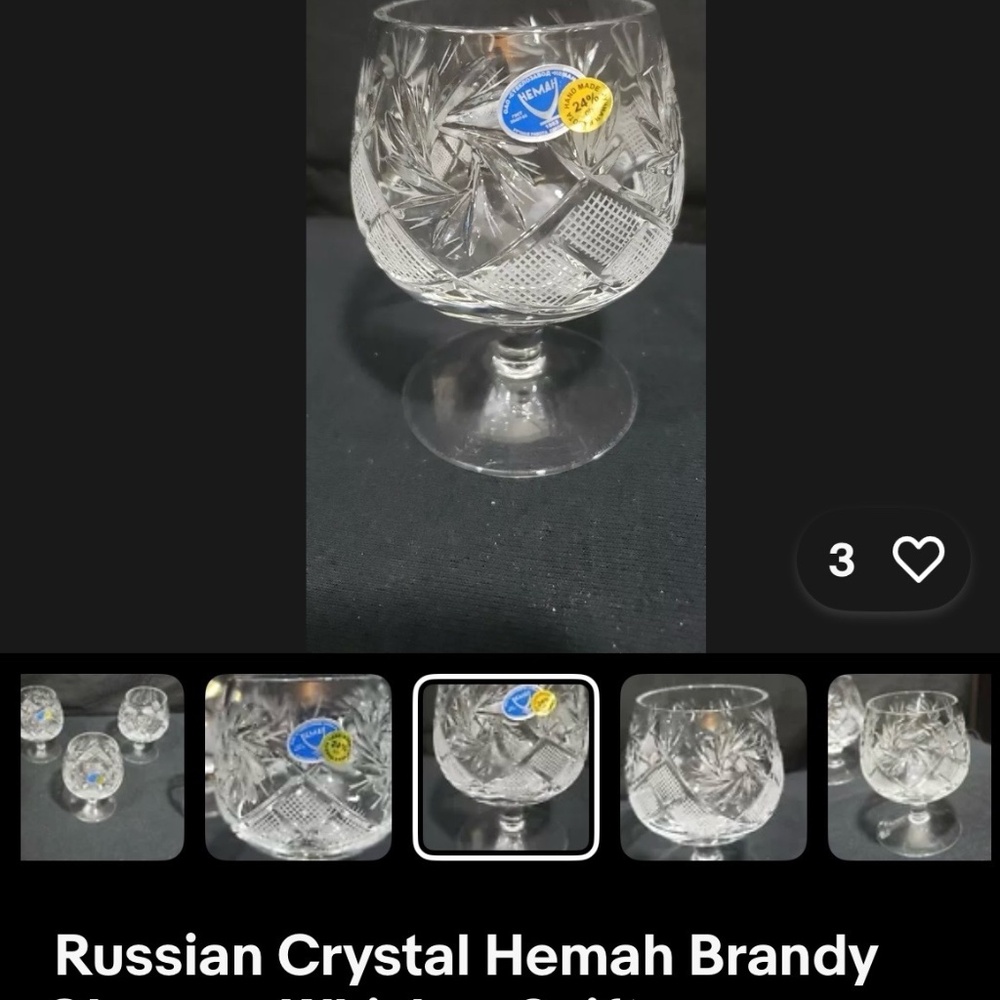 24 Lead Crystal Brandy Snifters